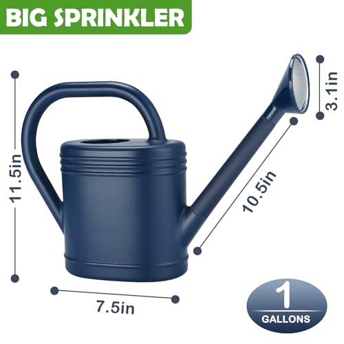 1 Gallon Watering Can for Indoor Plants, Garden Watering Cans for Outdoor Plant House Flower, Modern Plant Watering Can Large Long Spout with Sprinkler Head