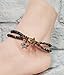 Beaded Leather Wrap Anklet Women Handmade Leather Ankle Cuff Bracelet 10 Inches