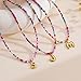 Mujahid Christmas Gifts for Grandkids Womens Girls - Letter K Colorful Beaded Initial Necklace Women Girl Gifts Dainty Letter Choker Necklace Stocking Stuffers for Womens Fade-Proof,Fashion Jewelry
