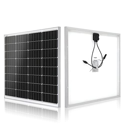 LEADZM 50/100/120 W Solarmodul mit Monokristallines, Hocheffizientes Aluminiumrahmen Solarpanel, Solarenergieeingang von 18 V, für Boot, Wohnmobile, Anhänger, Haus, Off-Grid-System, etc. (watts, 100) Cover