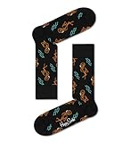 happy socks sock calzini flamingo, nero, 36-40 unisex-adulto