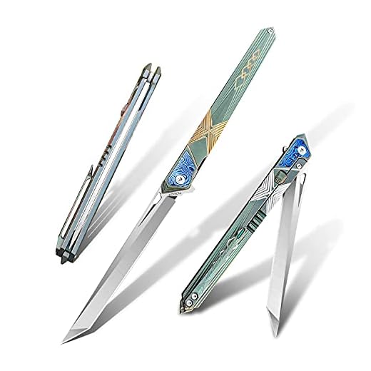 TURENZ Folding Knife with Clip, M390 Steel Tanto Blade, Backpacking, camping, pocket knives Gold Non-slip Titanium Alloy Handle Lightweight EDC Gentleman's Pocket Knife with Sheath for Belt (Gold)