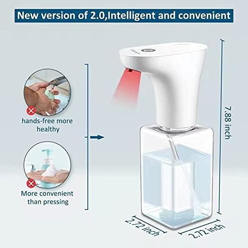 Automatic Foaming Soap Dispenser,Automatic Soap Dispenser,Speensun 450ml USB Charging Cable Hands Free Infrared Sensor Auto Foam SoapDispenser for Bathroom Kitchen (Clear)