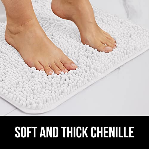 Gorilla Grip Bath Rug 30x20, Thick Soft Absorbent Chenille, Rubber Backing Quick Dry Microfiber Mats, Machine Washable Rugs for Shower Floor, Bathroom Runner Bathmat Accessories Decor, White - 6
