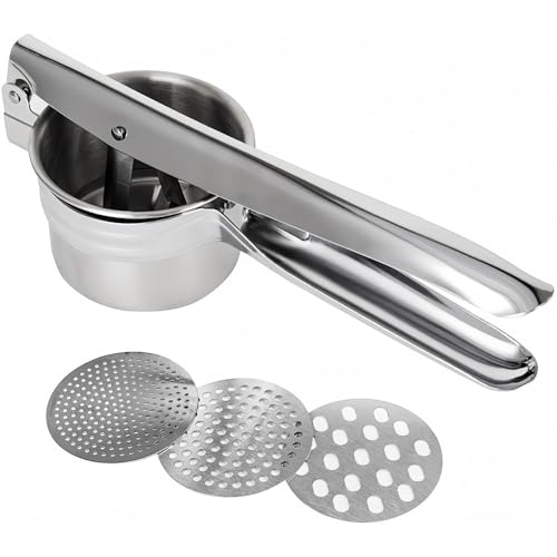 RoastMeポテトマッシャー ステンレス ポテトチョッパー みじん切り ポテトライサー 手動式 絞り器 フルーツ 野菜 マッシャー ジューサー 食品 ストレーナー 多機能 台所用品 手動ジューサー (2)