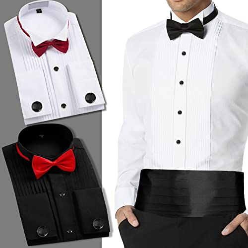 Cufflinks And Tuxedo Studs For Men,Suitable For Dress Shirt Suit Jacket Vest Bow Tie Fashion Accessories, Gift For Men Or Dad, Formal Business Wedding Anniversary Jewelry For Men #TOP1