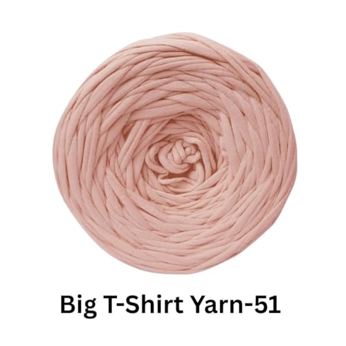 Image of VCR Light Pink Big T-Shirt Yarn, 100 Meters Length, Recycled & Fashionable Craft Yarn, Pack of 1, Suitable for Crochet, Knitting & DIY Bags, Baskets, Cushions & Home Decor Projects