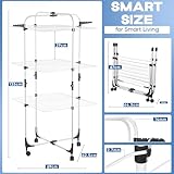 FB FunkyBuys 3 Tier Clothes Drying Rack – Foldable Laundry Clothes Airer Indoor & Outdoor - Sturdy Steel Frame Clothes Horse - Movable, Space-Saving Clothes Dryer for Towels or Storage - Image 2