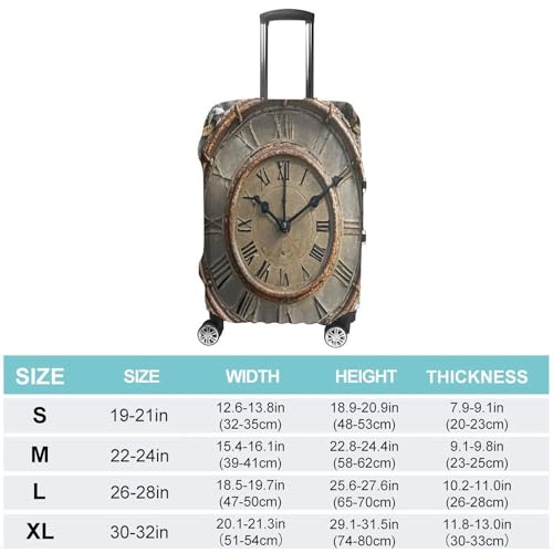 Rusty Steampunk Clock Travel Luggage Cover Washable Anti-scratch Suitcase Protector Dustproof Protective Cover Case for Wheeled Luggage Fits 19-32 Inch Luggage2