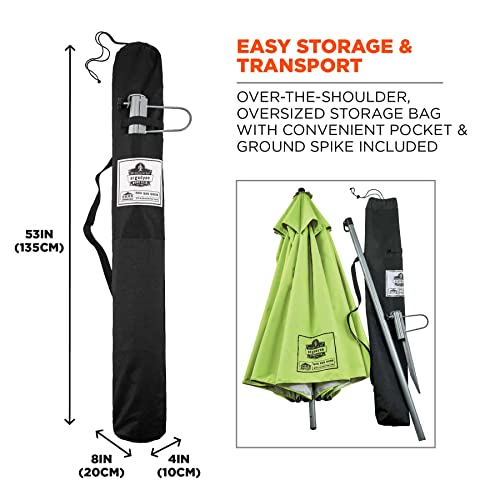 Ergodyne SHAX 6100 Lightweight Industrial Umbrella Lime, 84" by Ergodyne - Image 6