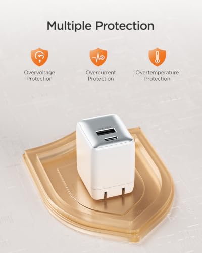 wegear 30W Fast Charger, Dual Port USB C Wall Charger with Foldable Plug