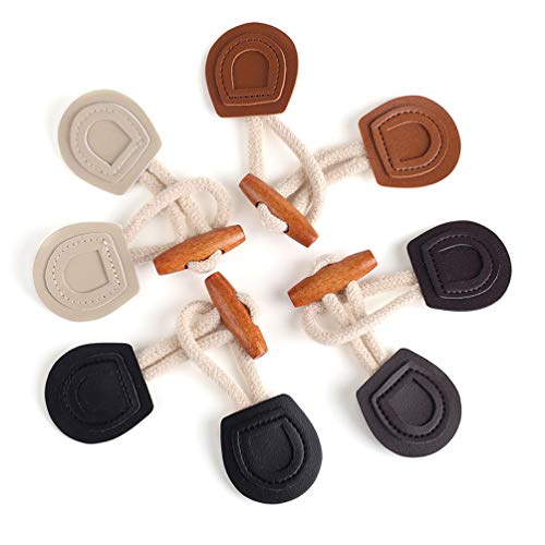4 Sets Sew-On Toggle With Wooden Horn Button For Coat Jackets Shawl Diy Sewing Accessories (Beige) #TOP3