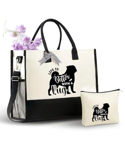 Bolsa Tote de Lona para Mujer con Cierre y Correa