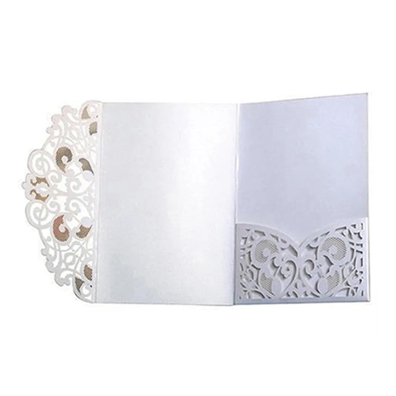 Faire Part De Mariage Lot de 50 couvertures de Cartes d'invitation de Mariage, Cartes de vœux d'affaires, décoration de Mariage, Fournitures de fête(Red)