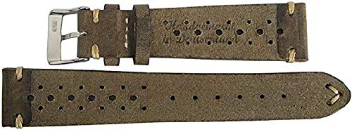 Fluco Hunter Racing Vintage Uhrenarmband, 20 mm, Leder Grün