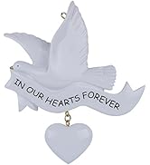 MAXORA Personalized in Our Hearts Forever Christmas Ornament with Doves - Memorial Christmas Orna...