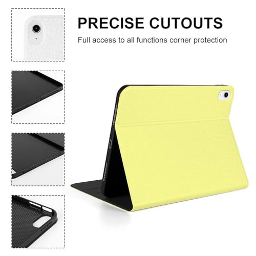 Coque iPad 10e génération jaune clair anti-rayures à support intégré
