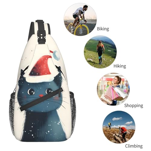 Bolso bandolera con estampado de gatos divertido para hombres y mujeres miniatura 6