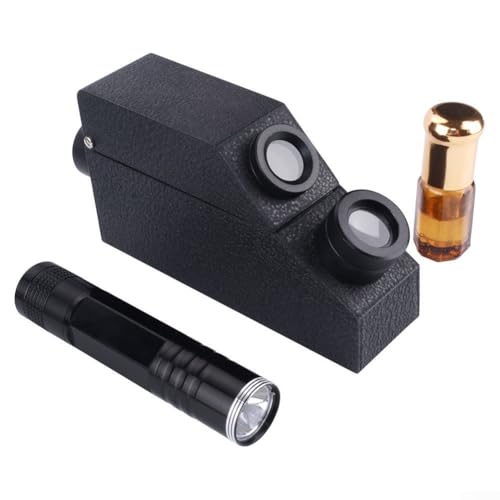 Gem Refractometer 1.30-1.81 RI with 0.01 Graduation for Gemstone Testing, Birefringence Measurement Tool for Jewelry Industry, Includes Flashlight and Oil(B)