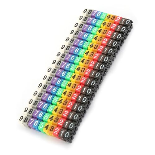 Bunte Kabelmarkierungen, 100 Stück/Box, Kunststoff-Clip-on-Design, Helle Farben, Feine Verarbeitung, Markiert Farbcodierte Kabel, für Kabel mit 0,75–1,5 mm² (150 Stück KCM-1,5
