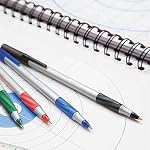 BIC Round Stic Grip Extra Comfort Ballpoint Pens, Medium Point (1.2 mm), Teacher Supplies and School Essentials, 12-Count Pack in Red