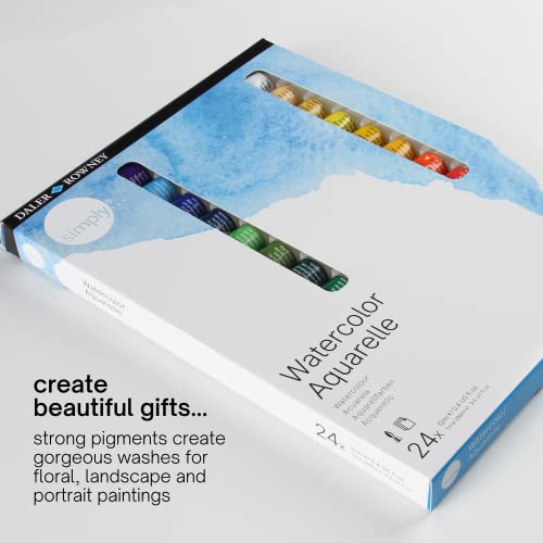 DALER ROWNEY Simply, Tinta Aquarela Bisnagas de 12ml, 24 Cores