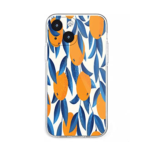 SEEKJOYS - Funda transparente compatible con iPhone 13 Mini de 5.7 pulgadas, patrón abstracto de frutas, antiarañazos, no amarillea, policarbonato duro + TPU, a prueba de golpes, ajuste delgado, funda