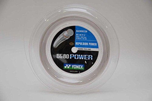 Cordage raquette badminton Yonex BG80 Power orange jauge 0.58 mm rouleau 200m