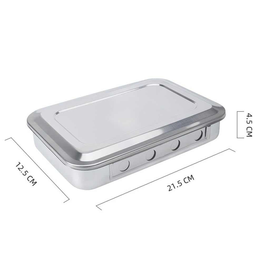 Gatuida Matériel 1 Pc Bac de Acier Inoxydable boîte Ophtalmique Plateau boîte Trempage Carré de de Rangement