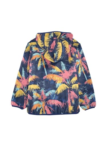 Palm Tree Graffiti Color Girls Fleece Jacket Girls Fall Jacket Boys Coats Zip Up Hoodie Children Sherpa Warm Outerwear 2-10T2