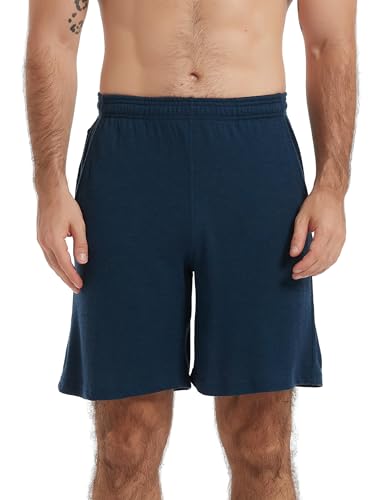 Men's Merino Wool 8" Shorts with Pockets, Casual Lightweight Ultra Soft Athletic Shorts with Drawstring2