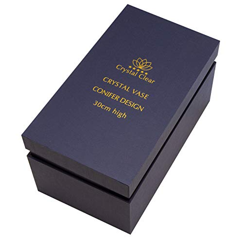 Crystal Vase, 12" High, For Flowers & Decor, Confier Design, Lovely Nice Shiny Piece, Suitable For All Occasions, Perfect As A Gift, #TOP5