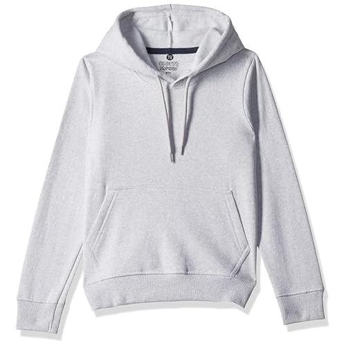 Image of Solid Cotton Fleece Girls Hooded Neck Sweatshirt with Kangaroo Pocket