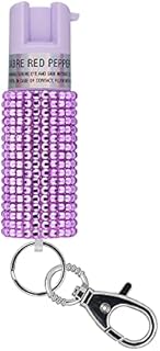 SABRE Jeweled Pepper Spray, Fashionable Monochromatic Design, Quick and Easy Access Snap Clip for Secure Attachment and Key Ring, 25 Bursts, 10-Foot (3-Meter) Range