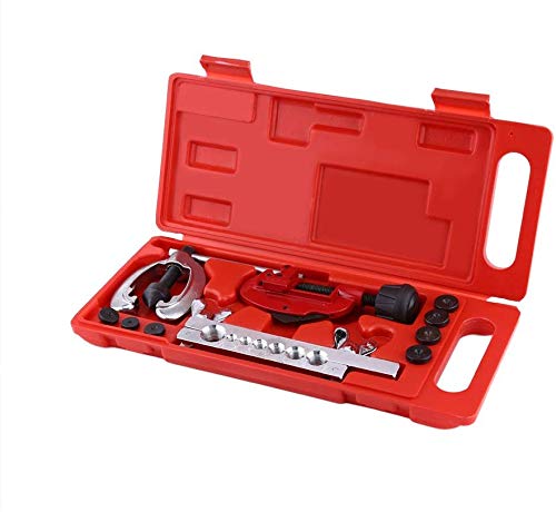 Ejoyous 10pcs Bremsleitung Bördelgerät, Rohrschneider Set Schlüssel Klempner Rohr Kit Bördelwerkzeug Bremsbeläge Schlauch Bördelsatz Rohrbiegezange für Bremsleitungen