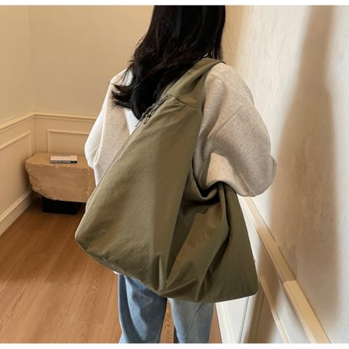 Image of Slouchy Nylon Hobo Bags Women Underarm Shoulder Bag Crescent Crossbody Purses Trendy Large Travel Beach Tote Handbag