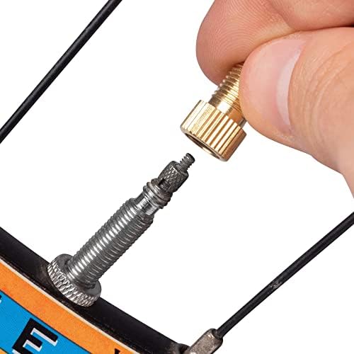 Harlington Group 4 pcs Pack Brass Presta to Schrader Bike Valve Adaptor Pump Adapter Converter For Road and Mountain Bike Supplied With 2 Valve Adaptors and 2 Presta Dust Caps