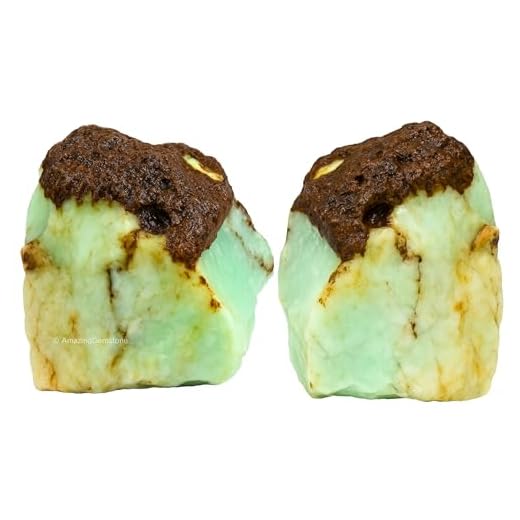 Chrysoprase Raw Crystals and Healing Stones, Natural Rocks for Tumbling and DIY Raw Stones and Crystals (2 Pieces)