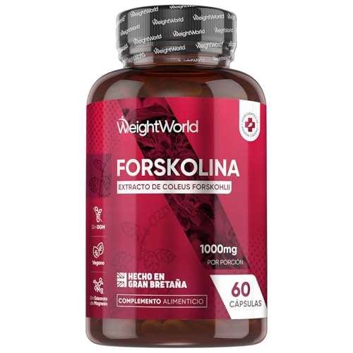 Forskolina Pura 1000mg de Concentración 60 Cápsulas Veganas - Potente Suplemento Dietético del Extracto de Coleus Forskohlii, Apoyo Para las Dietas Keto, Bajas en Grasas y Carbohidratos Para 1 Mes