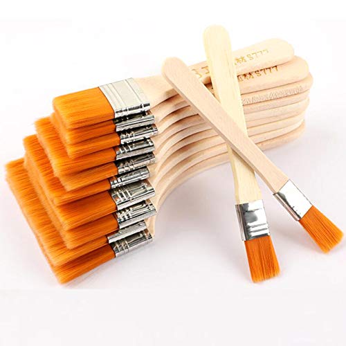Nylon Pinsel Breit Flachpinsel Set Flachpinsel Breit Aquarell Kunstpinsel FüR Kinder Geeignet FüR öLmalerei, Aquarell, Reinigung Und Staubentfernung, Heimwerken, Schulung Und Ausbildung(12 StüCk) Cover