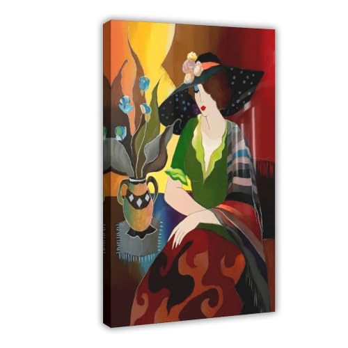 Impression giclée Tarkay Femme au chapeau toile 20x30 cm WCYB