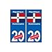 République Dominicaine sticker numéro département au choix autocollant plaque immatriculation sticker auto - Angles : arrondis