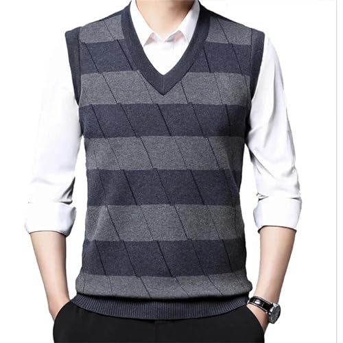 Men's V-Neck Sleeveless Vest - Business Knitwear Knitted Waistcoat, Sweater Cardigan, And Tank Top Versatile3
