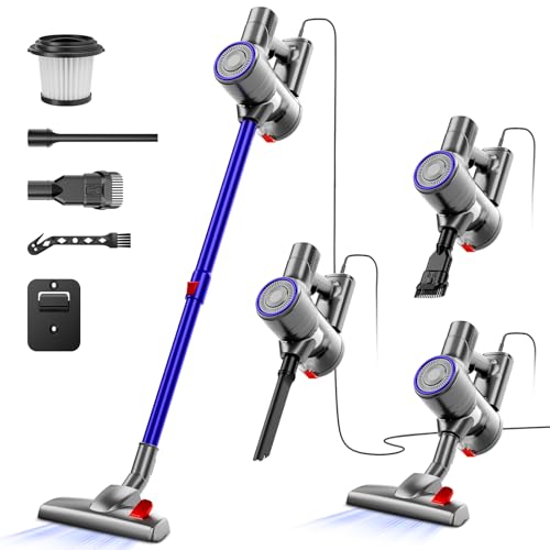 AKAVAC Corded Stick Vacuum Cleaner, 25Kpa Powerful Stick Vacuum, 2 in 1 Vacuum Cleaners,1.2 L Dust Cup, Corded Handheld Vacuum Pet for Hair, Short-Pile Carpet, Hardfloor (Dark Blue)