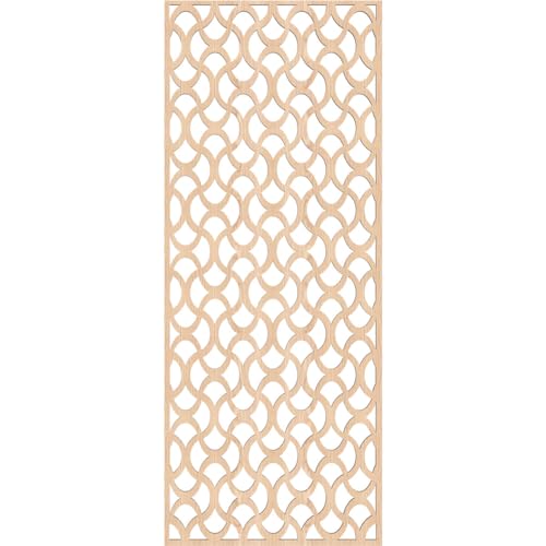 Image of Resort Decorative Pierced Fretwork Wood Wall Panels, 15 3 /8 inchW x 39 3 /8 inchH x 1 /4 inchT, Red Oak