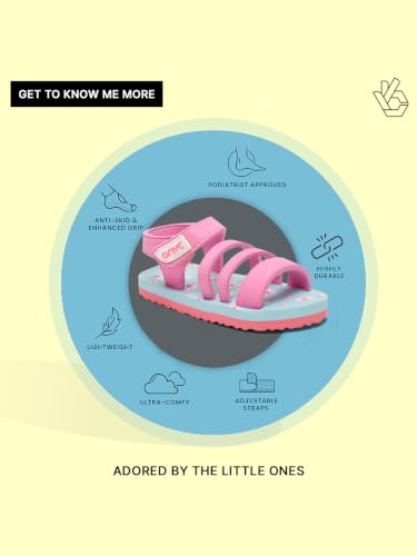 Image of ONYC Floral Sandal for Baby Girl, Indoor and Outdoor Flat Sandals for Kids