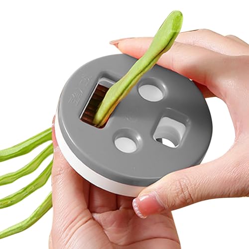 Taglierina per fagioli a lama in acciaio con brandelli, tagliaverdure – strumento da cucina multifunzionale per fagioli di neve, fagioli verdi, fagioli olandesi