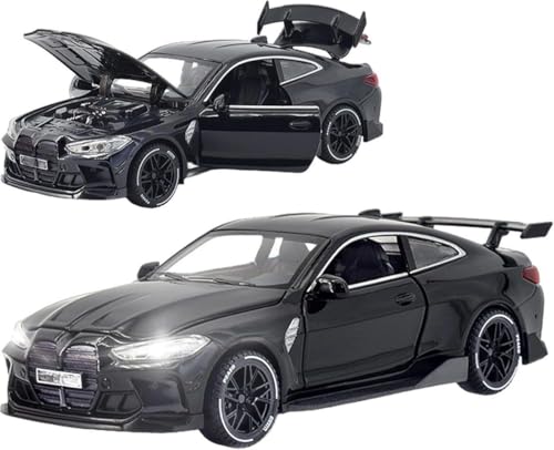 Image of 1:32 B-M-W- M4 Sport Diecast Metal Pullback Toy car with Openable Doors & Light, Music Boys Gifts Toys for Kids (1:32 B-M-W- M4 -Black)