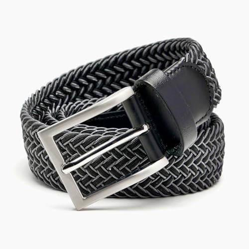 Image of Men's Stretch Braided Elastic Woven Canvas Golf Belt, multicolor,1 3 /8 inch