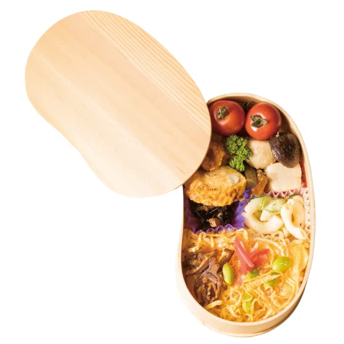 Magewappa Wooden Bean Shaped 1-Tier Bento Box, Natural, White Wood, Magewappa, Lunch Box, Stylish, Cute